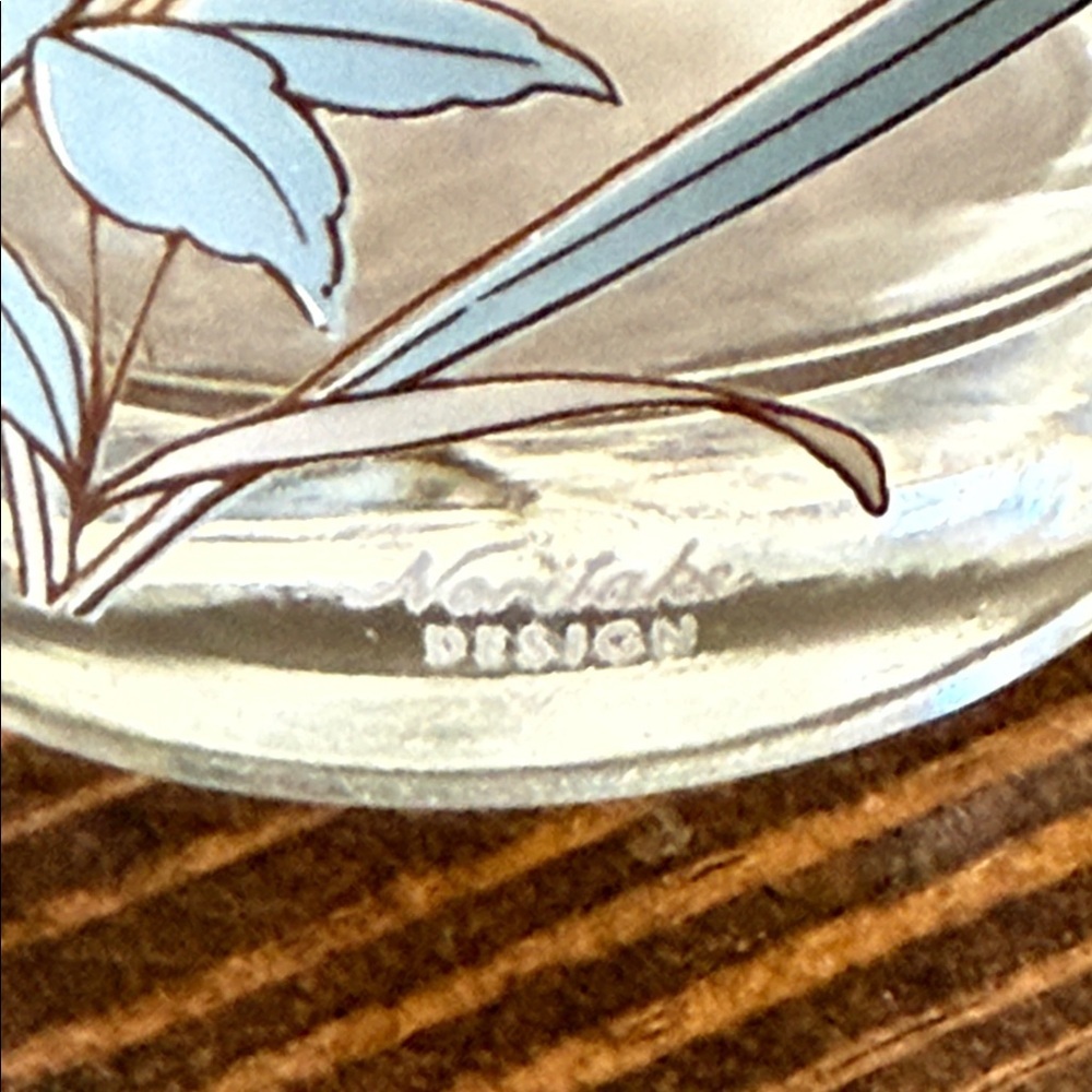 Noritake Floral Glass Tumblers with Blue, Coral and White Accents - Picture 2 of 6